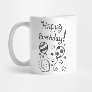 Watercolor Happy Birthday Balloons Mug